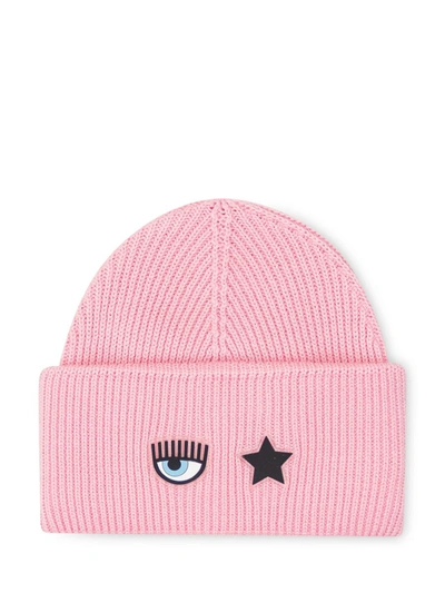 Shop Chiara Ferragni Beanie Eye Star Headphone In Pink