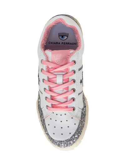 Shop Chiara Ferragni Cf-1 Glitter Sneaker In White