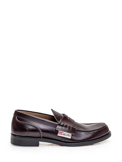 Shop College Leather Moccasin In Brown