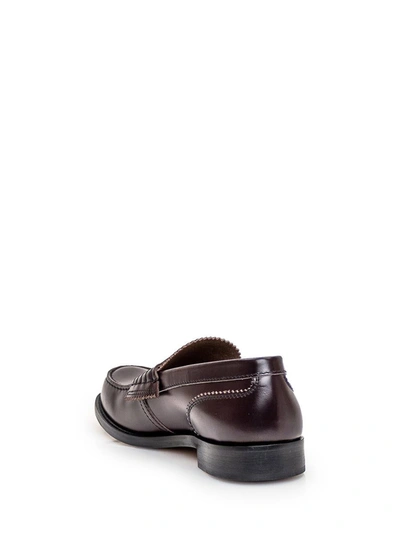 Shop College Leather Moccasin In Brown