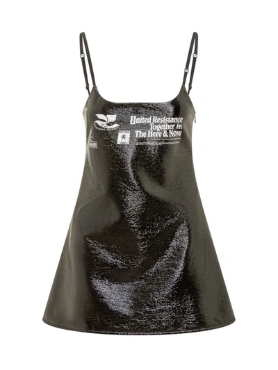 Shop Courrèges Courreges Mini Vinyl Dress In Black