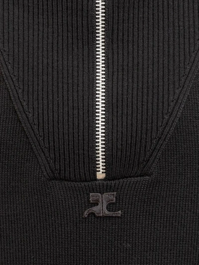 Shop Courrèges Courreges Trucker Sweater In Black