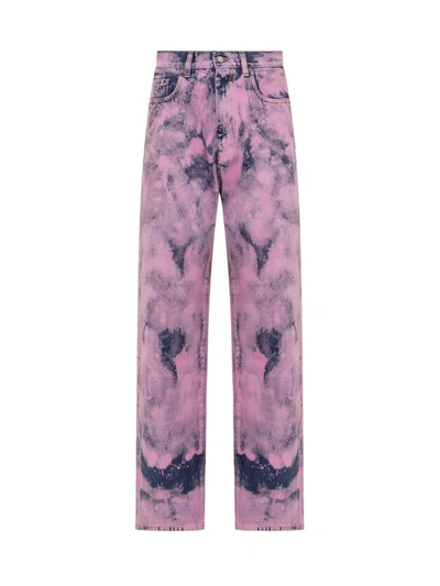 Darkpark Denim Trouser With Bleached Effect In Purple