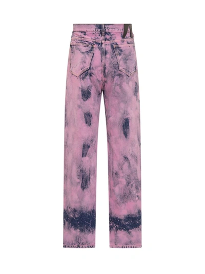 Darkpark Denim Trouser With Bleached Effect In Purple