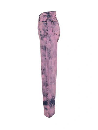 Darkpark Denim Trouser With Bleached Effect In Purple