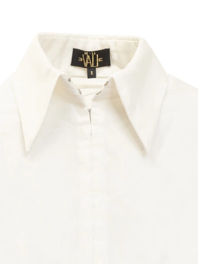 Shop De La Vali Crop Shirt In White