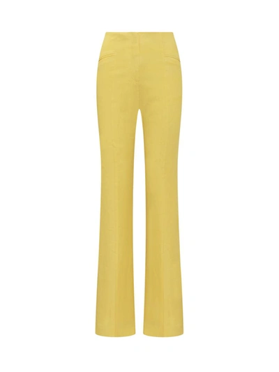 Shop De La Vali Straight Trousers In Yellow