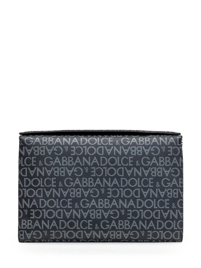 Shop Dolce & Gabbana Jacquard Shoulder Bag In Black