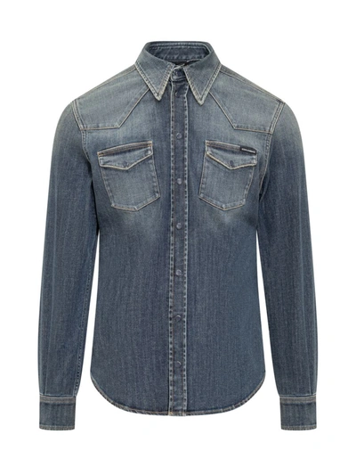 Shop Dolce & Gabbana Jeans Shirt In Blue