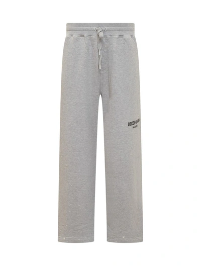 Shop Dolce & Gabbana Wide Leg Pants In Grey