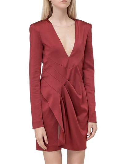 Shop Dsquared2 Midi Dress With V-neckline In Red