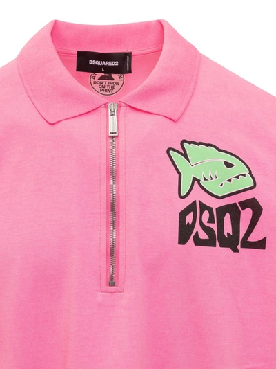 Shop Dsquared2 Polo Fish Skater In Pink