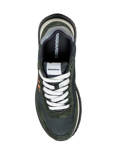Dsquared2 Low-top Running Sneakers With Logo Print In Green