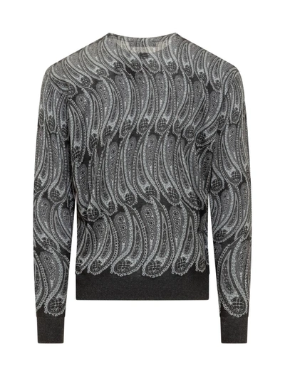 Shop Etro Crew Neck Sweater In Black