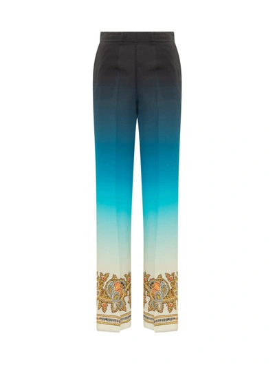 Shop Etro Lucy Pants In Blue