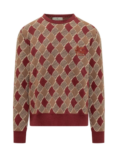 Shop Etro Paisley Sweater In Brown