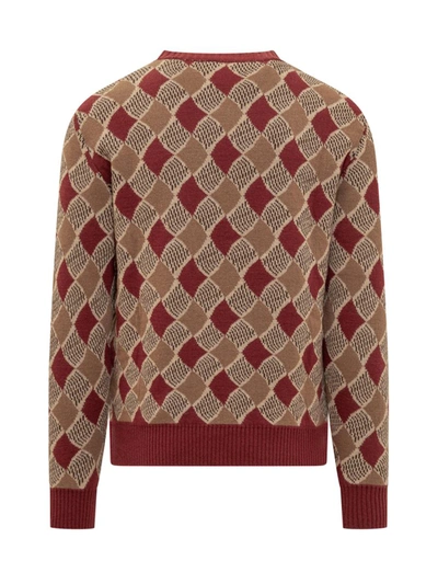 Etro Diamond-pattern Wool Jumper In Brown