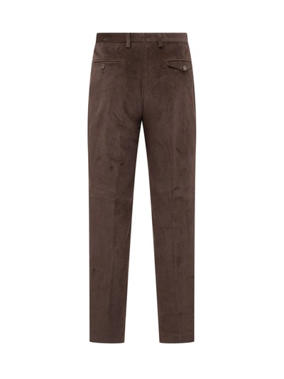 Shop Etro Pants 1 Pince In Brown