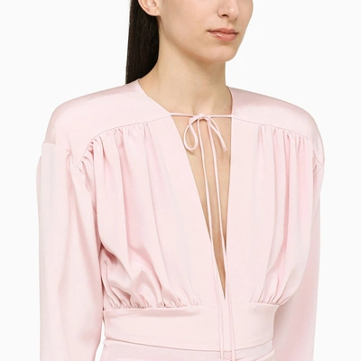 Shop The Mannei Pink Draped Silk Dress