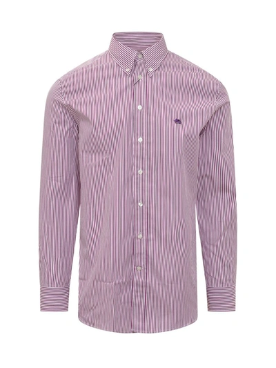 Shop Etro Shirt With Pegasus In Purple