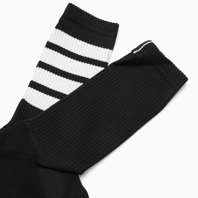 Shop Thom Browne Black Sports Socks