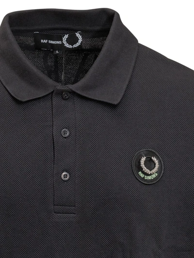 Shop Raf Simons Fred Perry  Polo Shirt With Print In Black