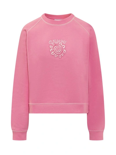 Shop Ganni Isoli Sweatshirt In Pink