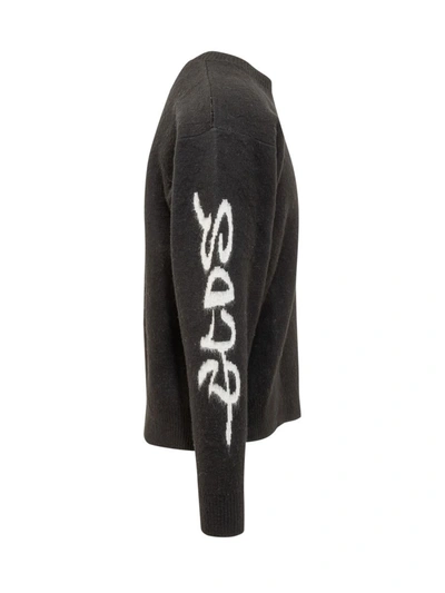 Shop Gcds Crew Neck Sweater In Black