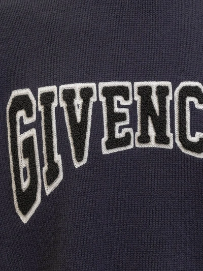 Shop Givenchy Logo Sweater In Blue