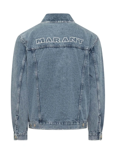 Shop Isabel Marant Denim Jacket Jango In Blue