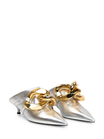 Shop Jw Anderson J.w. Anderson Mule Chain Kitten In Silver