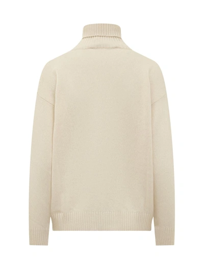 Shop Jucca Turtleneck Sweater In White