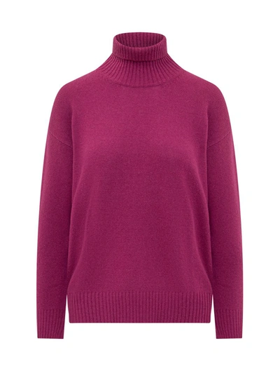 Shop Jucca Turtleneck Sweater In Purple
