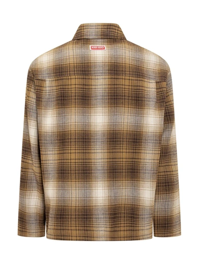 Shop Kenzo Checked Shirt In Brown