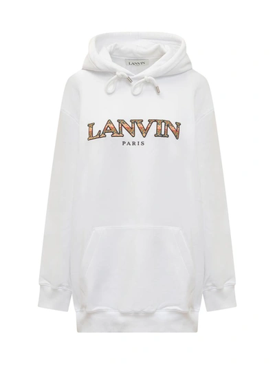 Shop Lanvin Sweatshirt Over Curb In White