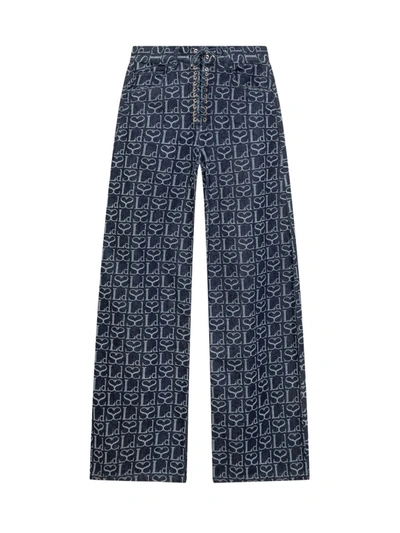 Shop Ludovic De Saint Sernin Laceup Jeans In Blue