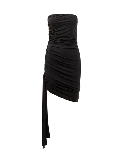 Shop Magda Butrym Dress With Sash In Black