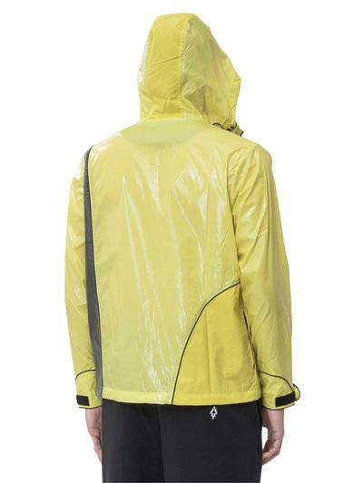 Shop Marcelo Burlon County Of Milan Shiny Block Jacket In Yellow