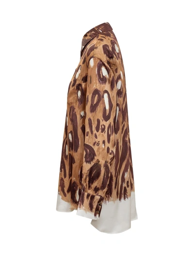 Shop Marni Shirt With Print In Brown