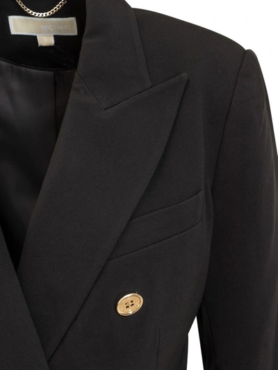 Shop Michael Michael Kors Double-breasted Blazer In Black