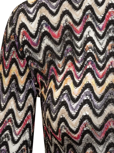 Shop Missoni High Neck Sweater In Multicolor