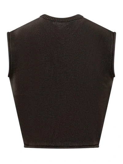 Shop Mm6 Maison Margiela V-neck Vest In Black