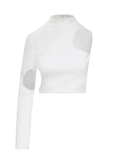 Monot Circle Cut-out Top In White