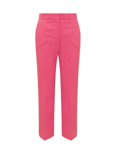 Shop Msgm Long Pants In Pink
