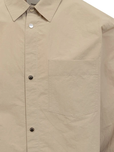 Shop Nanushka Long-sleeved Shirt In Beige