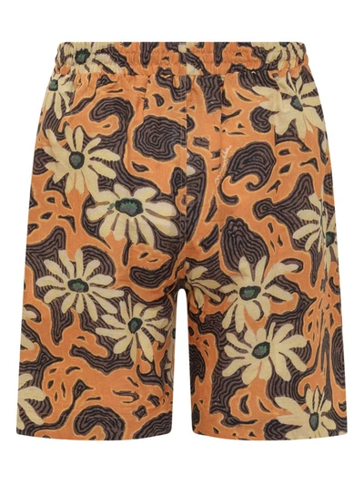 Shop Nanushka Shorts With Print In Orange