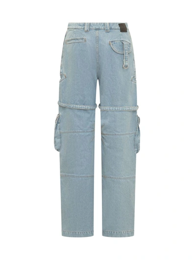 Shop Off-white Bleach Cargo Jeans In Blue