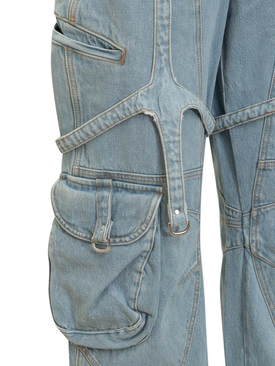 Shop Off-white Bleach Cargo Jeans In Blue