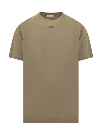 Shop Off-white Crew-neck T-shirt In Green