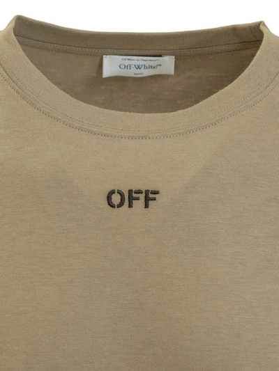 Shop Off-white Crew-neck T-shirt In Green
